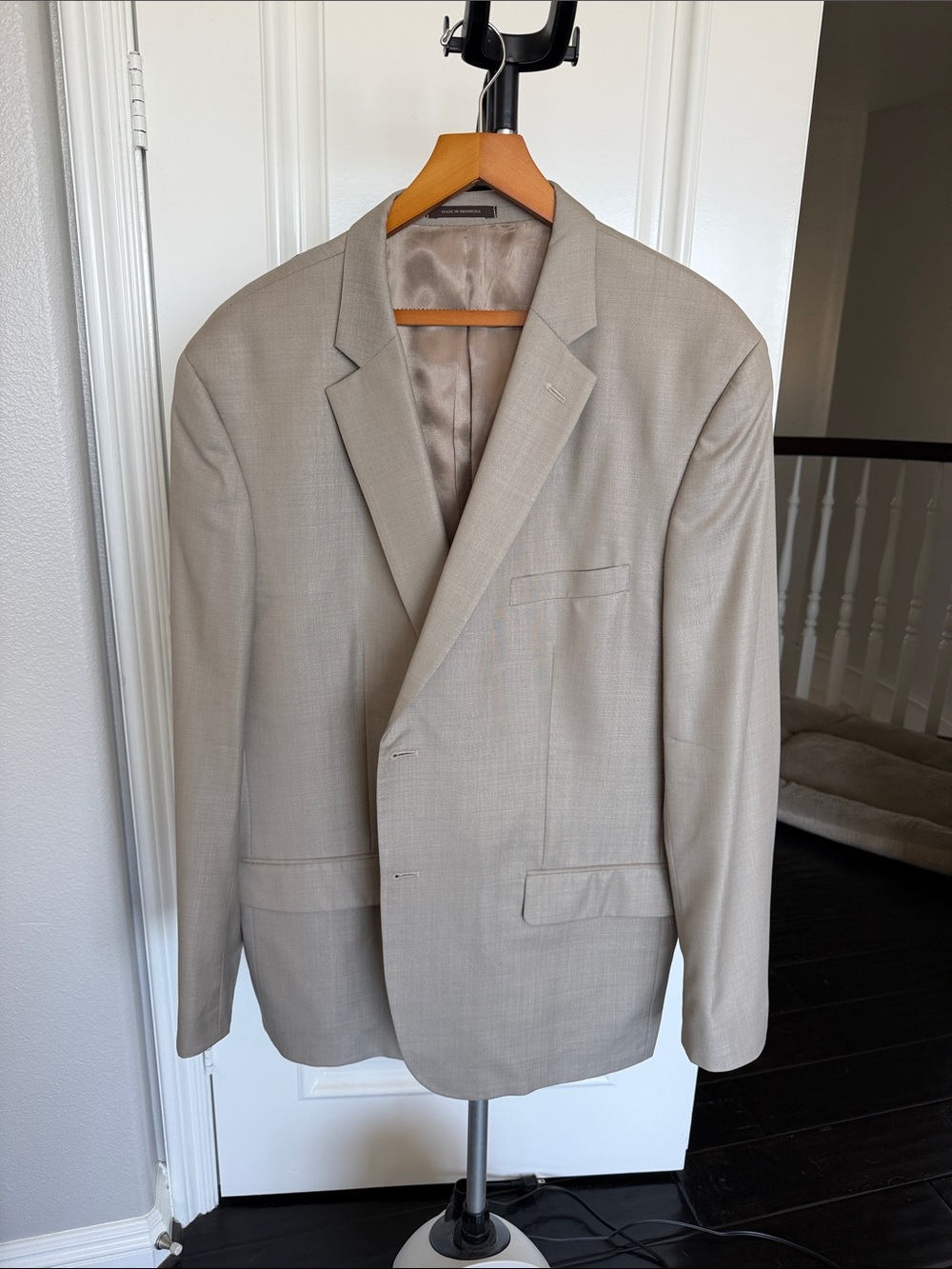 Tasso Elba Light Beige Notch-Lapel Sport Coat